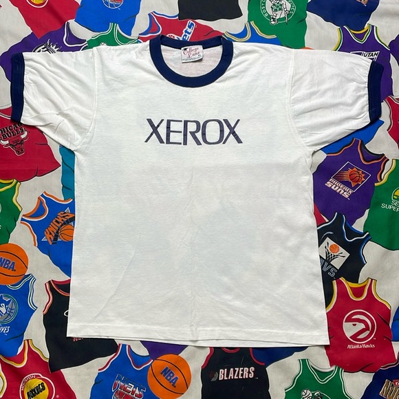 Vintage 70s 80s Xerox Ringer Shirt - Picture 1 of 4